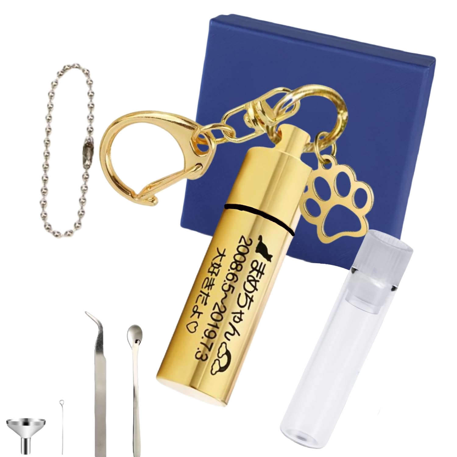 ロケットペンダント 遺骨 カプセル 名入れ刻印入り キーホルダー 完全防水型 ペットロスカプセル 高い密封性と耐久性 メンズ レディース カプセル ネックレス 犬 猫 骨入れ 手元供養 メモリアル (ローズゴールド色キーホルダー)