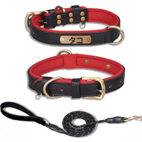 犬首輪 犬 首輪 迷子札 首輪 名入れ 刻印 犬用訓練首輪 小型、中型、大型犬用首輪 サイズ調節可能 ペット用品 ハーネス 犬の首輪 革 レザー 超軽量 通気パッド おしゃれ かわいい レザー彫刻