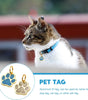 HACRAHO ペットIDタグ、犬用の8つのPCS亜鉛合金刻印名札 8つのPCSキーリングが付いたゴールデンポープリント犬のネームタグ猫犬の子犬のために、足の形