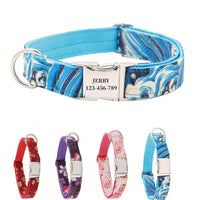 犬の首輪 迷子札付き 犬首輪 お洒落 名前入れ 彫刻 可能 犬用トレーニング首輪 小型犬・中型犬・大型犬用 首輪 サイズ調節可能 ペット用品 リード付き 犬の首輪 フワフワ素材 超軽量 通気クッション かわいい