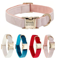 犬の首輪 迷子札付き 犬首輪 お洒落 名前入れ 彫刻 可能 犬用トレーニング首輪 小型犬・中型犬・大型犬用 首輪 サイズ調節可能 ペット用品 リード付き 犬の首輪 フワフワ素材 超軽量 通気クッション かわいい