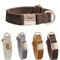 犬の首輪 迷子札付き 犬首輪 お洒落 名前入れ 彫刻 可能 犬用トレーニング首輪 小型犬・中型犬・大型犬用 首輪 サイズ調節可能 ペット用品 リード付き 犬の首輪 フワフワ素材 超軽量 通気クッション かわいい