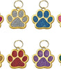 HACRAHO ペットIDタグ、犬用の8つのPCS亜鉛合金刻印名札 8つのPCSキーリングが付いたゴールデンポープリント犬のネームタグ猫犬の子犬のために、足の形