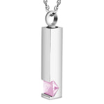 [Dletay] メモリアルペンダント 直方体 誕生石 ラインストーン 手元供養ペンダント 遺骨入れネックレス 取り外し可能 メンズ レディース 記念ジュエリー