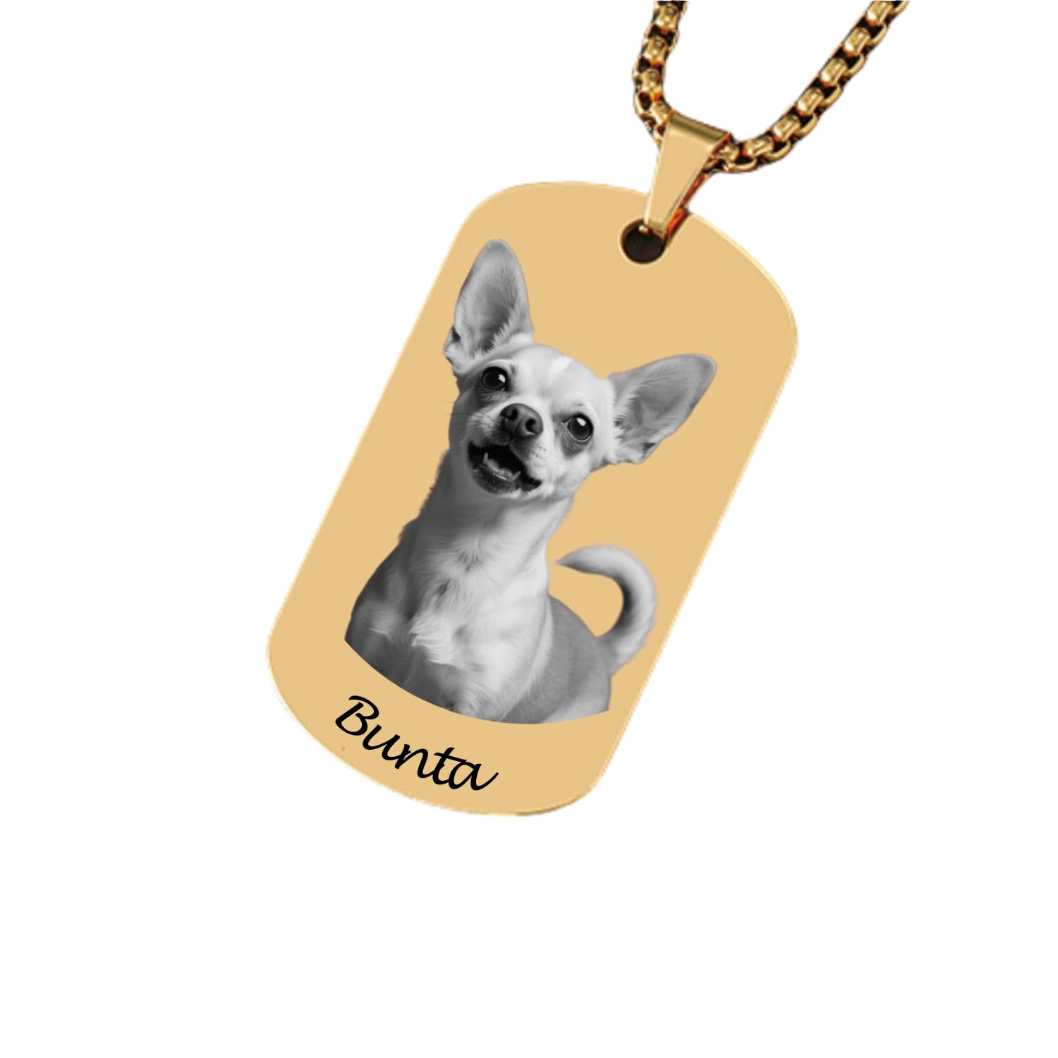 [snuggle snout] オーダーメイドネックレス 名入れ 犬猫 家族 肖像 写真彫刻 手元供養 形見 記念品 誕生日 メモリアルギフト ステンレス製 両面刻印 メンズ おしゃれ プレゼント