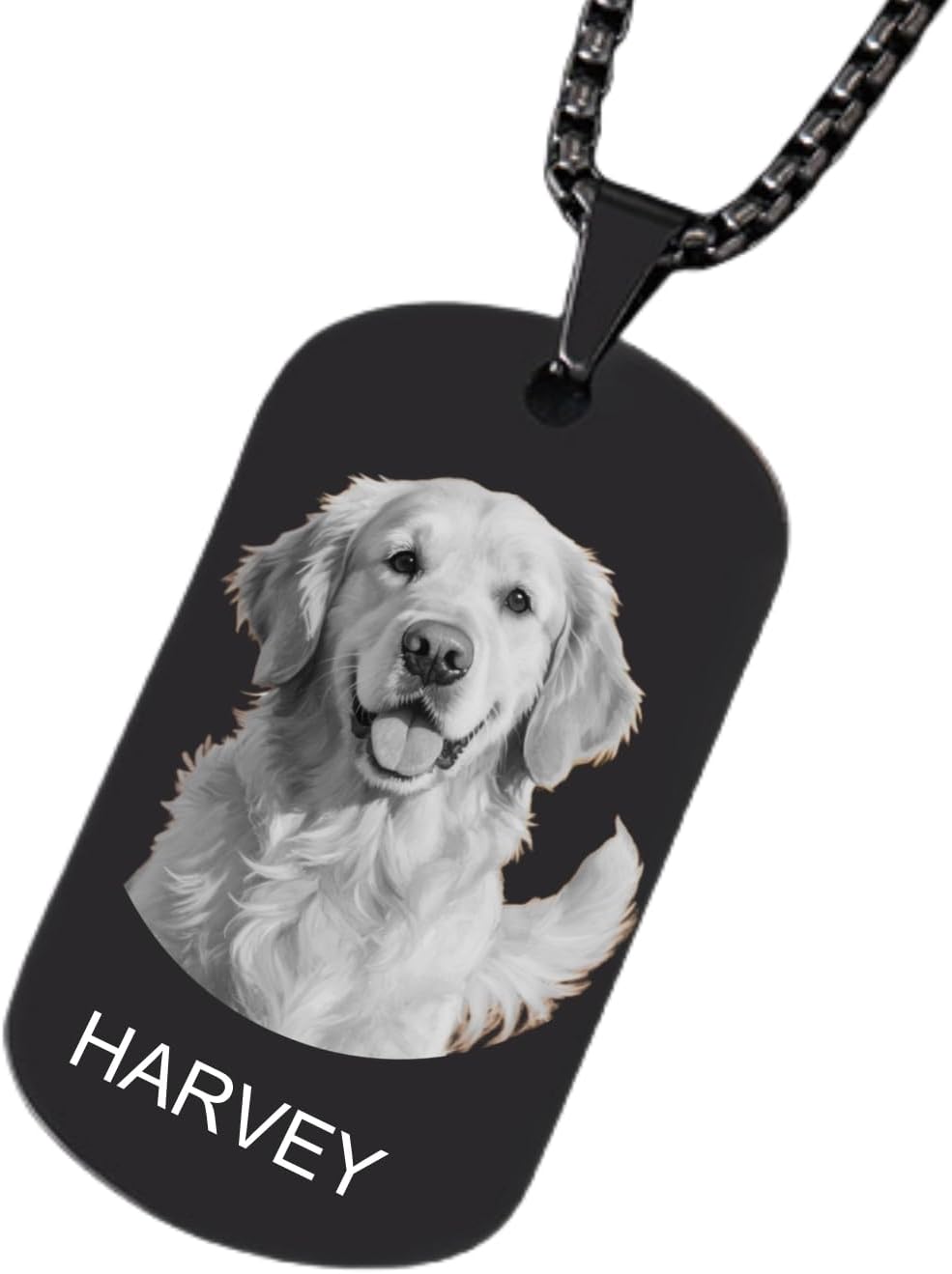 [snuggle snout] オーダーメイドネックレス 名入れ 犬猫 家族 肖像 写真彫刻 手元供養 形見 記念品 誕生日 メモリアルギフト ステンレス製 両面刻印 メンズ おしゃれ プレゼント