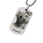 [snuggle snout] オーダーメイドネックレス 名入れ 犬猫 家族 肖像 写真彫刻 手元供養 形見 記念品 誕生日 メモリアルギフト ステンレス製 両面刻印 メンズ おしゃれ プレゼント