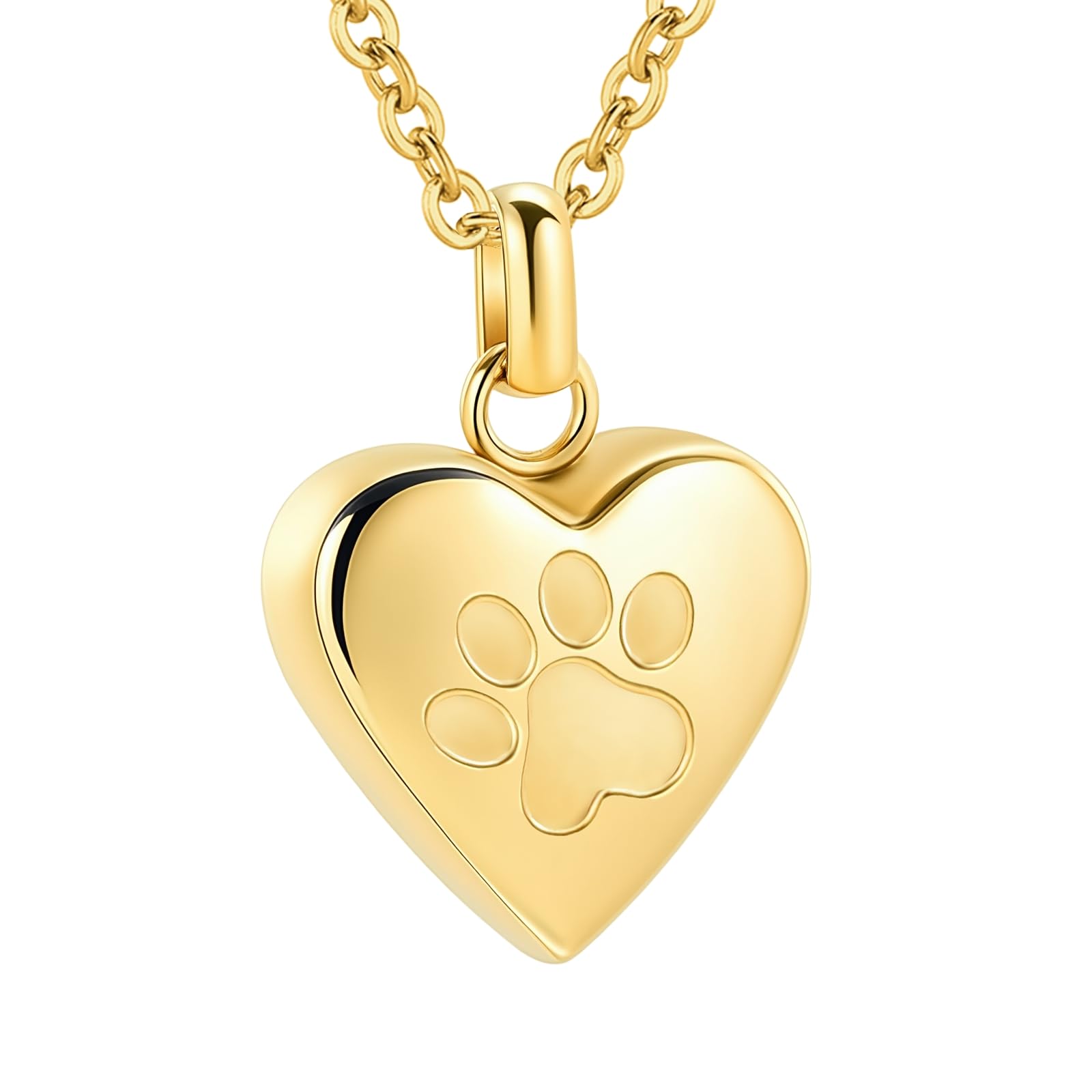 [InfuMemo] 犬/猫の足のステンレス鋼の記念のロケットの骨壷のネックレスのための灰のためのペット中心の火葬の宝石類 肉球の印刷物ペットの中心の骨壷のネックレスの記念の記念品の宝石類の灰