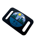 AirTag ケース 迷子札 Airtag ホルダー 保護カバー 犬 猫用 シリコン製 軽量防水防錆 名前 タグ無料刻印対応 山と森の自然デザイン ペット首輪アクセサリー 落下防止 紛失防止 エアタグホルダー 互換性あり