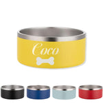 犬用ボウル ペット用食器 名入れ可能 犬 猫 用ステンレス製保温ボウル – 犬用食器 真空断熱設計 名前刻印 滑り止め付き（小型犬 中型犬 大型犬対応）