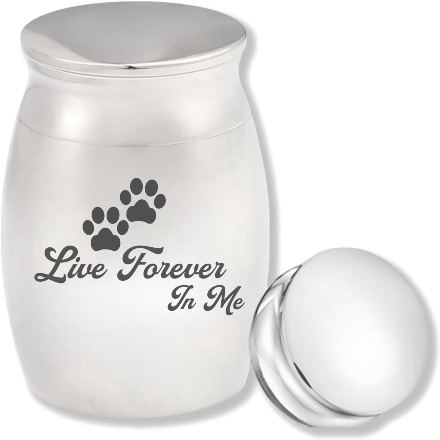 Customizable mini urn for memorial service, ashes container, custom human bones, pet, dog, cat, memorial jewelry, silver, black, screw-type, aluminum, memorial service, ashes urn, engraving, large capacity (cannot be customized, 30*40mm, steel color)