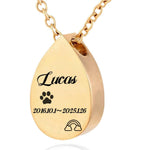 [snuggle snout] 遺骨ペンダント 刻印 ステンレス製 防水 ペットロス 遺骨カプセル 手元供養 メモリアル 遺骨アクセサリー ペット骨入れ 分骨 遺骨入れネックレス 記念ジュエリー (ローズゴールド, チェーンサイズ50+5cm)