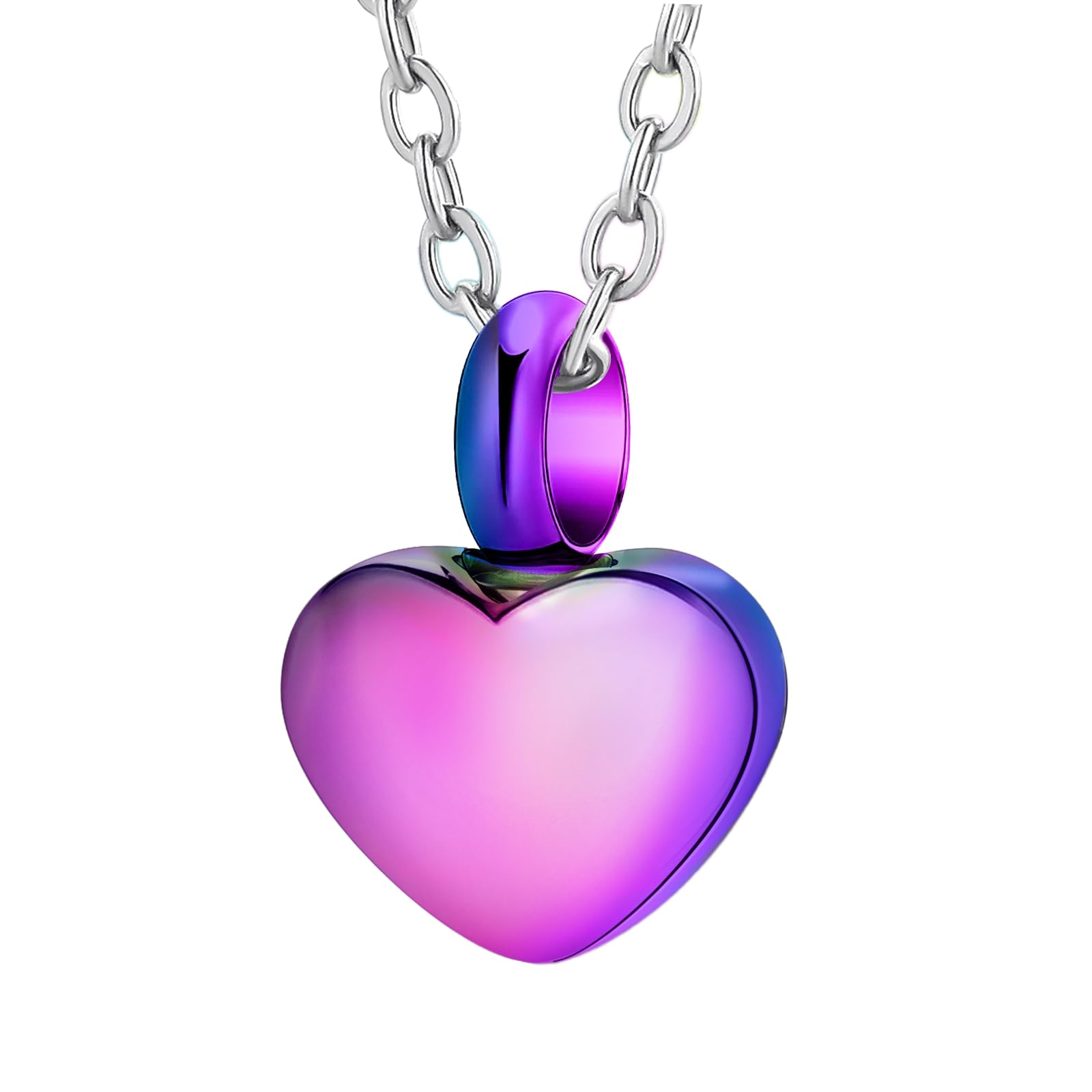 [InfuMemo] ミニ ハート火葬骨ペンダント - クロス火葬骨ネックレス - 形見分けボーン メモリアル灰ジュエリー