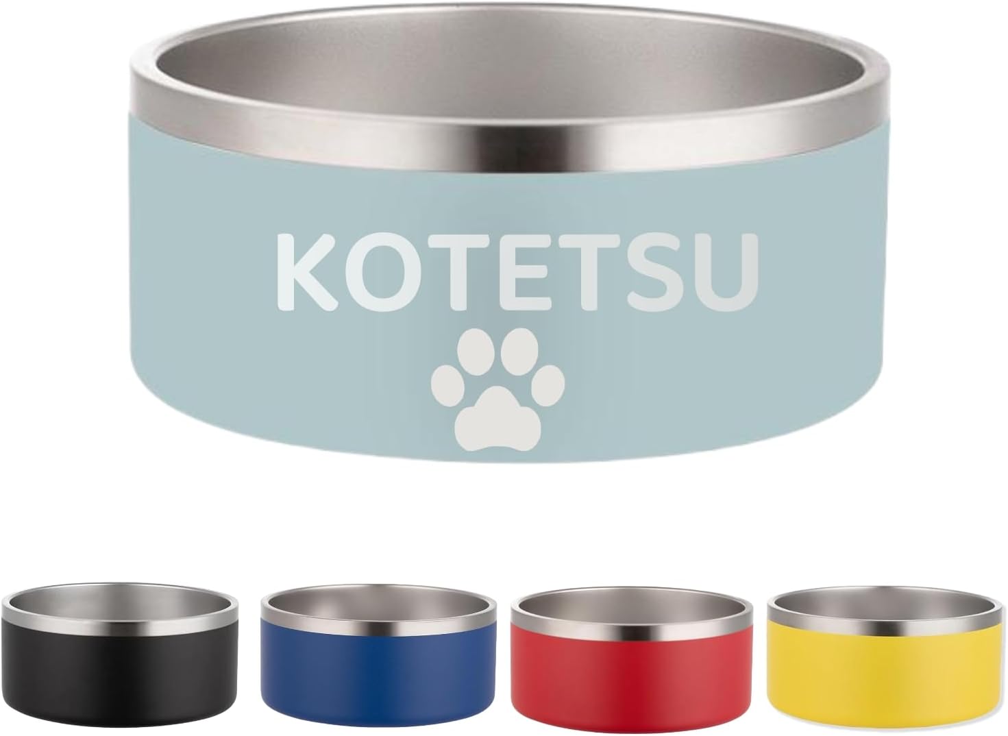 犬用ボウル ペット用食器 名入れ可能 犬 猫 用ステンレス製保温ボウル – 犬用食器 真空断熱設計 名前刻印 滑り止め付き（小型犬 中型犬 大型犬対応）