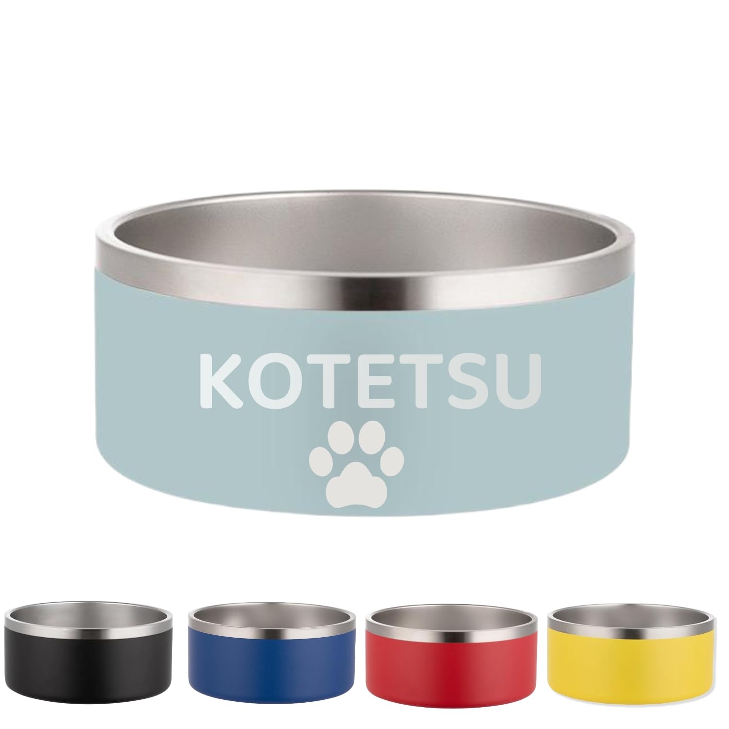 犬用ボウル ペット用食器 名入れ可能 犬 猫 用ステンレス製保温ボウル – 犬用食器 真空断熱設計 名前刻印 滑り止め付き（小型犬 中型犬 大型犬対応）