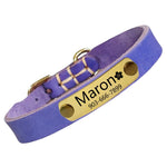 本革首輪 名入れ 中小型犬 名前入れ 無料 電話番号 ID 絵文字 迷子防止 手仕上げ ペットの首輪 丈夫 軽量 調節可能 8色3サイズ 小型犬 中型犬 おしゃれ 犬 猫 うさぎ