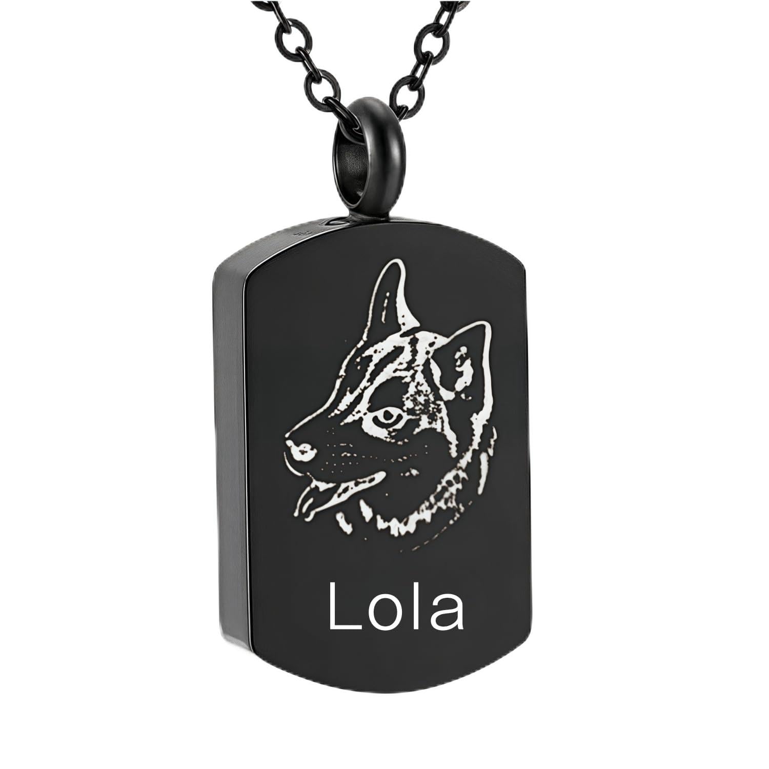 [snuggle snout] 遺骨ペンダント 写真刻印 両面 選べる イニシャル・名前 名入れ 3行刻印手元供養 6点セット Oリング付 アジャスター付 遺骨 ネックレス 遺骨 アクセサリー 分骨 骨壺 メモリアルジュエリーステンレス