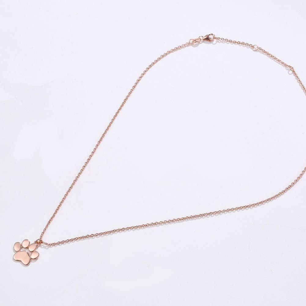 [Rockyu] 純銀 ネックレス レディース ゴールド 18金 人気 シルバー925 犬 猫の足跡 ペンダント 可愛い おしゃれ 女性ネックレス パーティ 記念 人気 ギフト