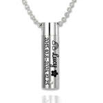 [norinori] 遺骨カプセル 写真刻印 遺骨ペンダント 両面 刻印 名前 名入れ 手元供養 6点セット Oリング付 アジャスター付 遺骨 ネックレス 遺骨 アクセサリー 分骨 骨壺 メモリアルジュエリーステンレス (カスタマイズ, シルバー)