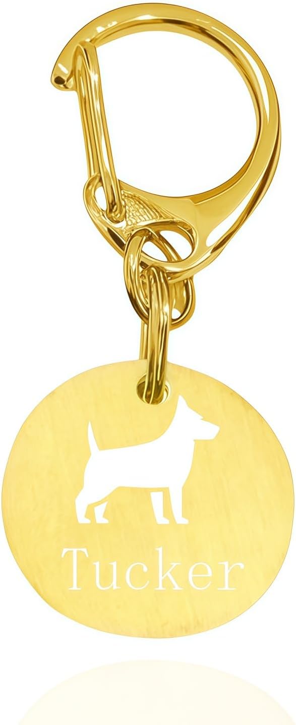 [snuggle snout] ネームプレート 犬 迷子札 骨型 プレート 首輪 キーホルダー ネームタグ 名入れ 刻印 印字 真鍮 犬用 猫 猫用 小型犬 中型犬 大型犬 チャーム ペット アクセサリー ドッグタグ 名札 名前入り 彫刻 金属 ゴールド シルバー 名前 誕生日 プレゼント おしゃれ