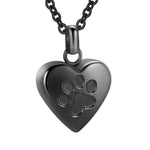 [InfuMemo] 犬/猫の足のステンレス鋼の記念のロケットの骨壷のネックレスのための灰のためのペット中心の火葬の宝石類 肉球の印刷物ペットの中心の骨壷のネックレスの記念の記念品の宝石類の灰