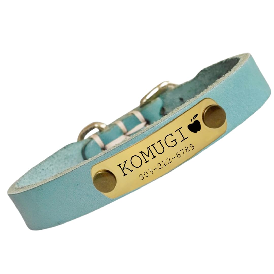 本革首輪 名入れ 中小型犬 名前入れ 無料 電話番号 ID 絵文字 迷子防止 手仕上げ ペットの首輪 丈夫 軽量 調節可能 8色3サイズ 小型犬 中型犬 おしゃれ 犬 猫 うさぎ