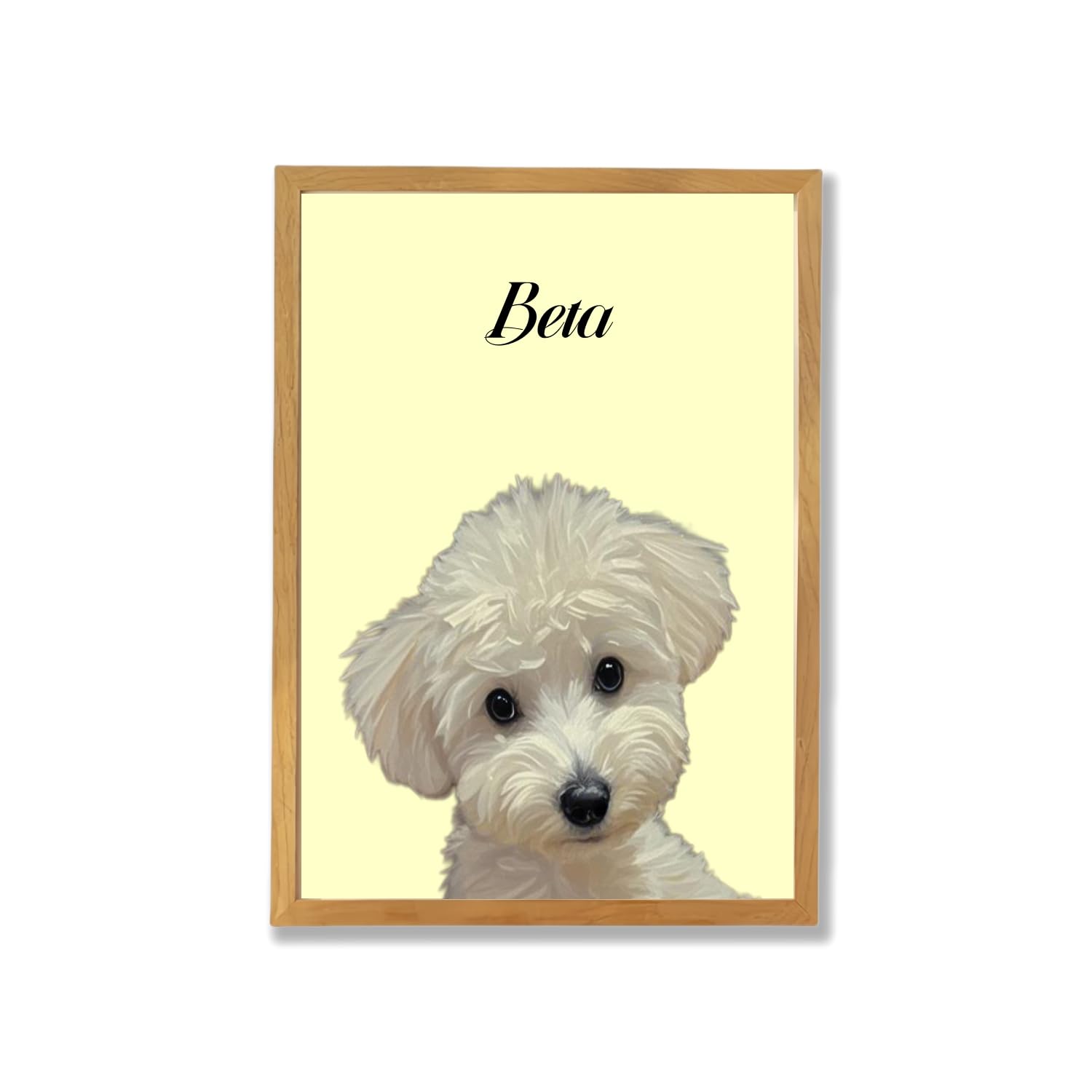 ペット肖像画 油絵風 ペットキャンバス カスタムアート フレーム付き 犬 猫 写真から作成 記念ギフト・誕生日・家族インテリアに最適