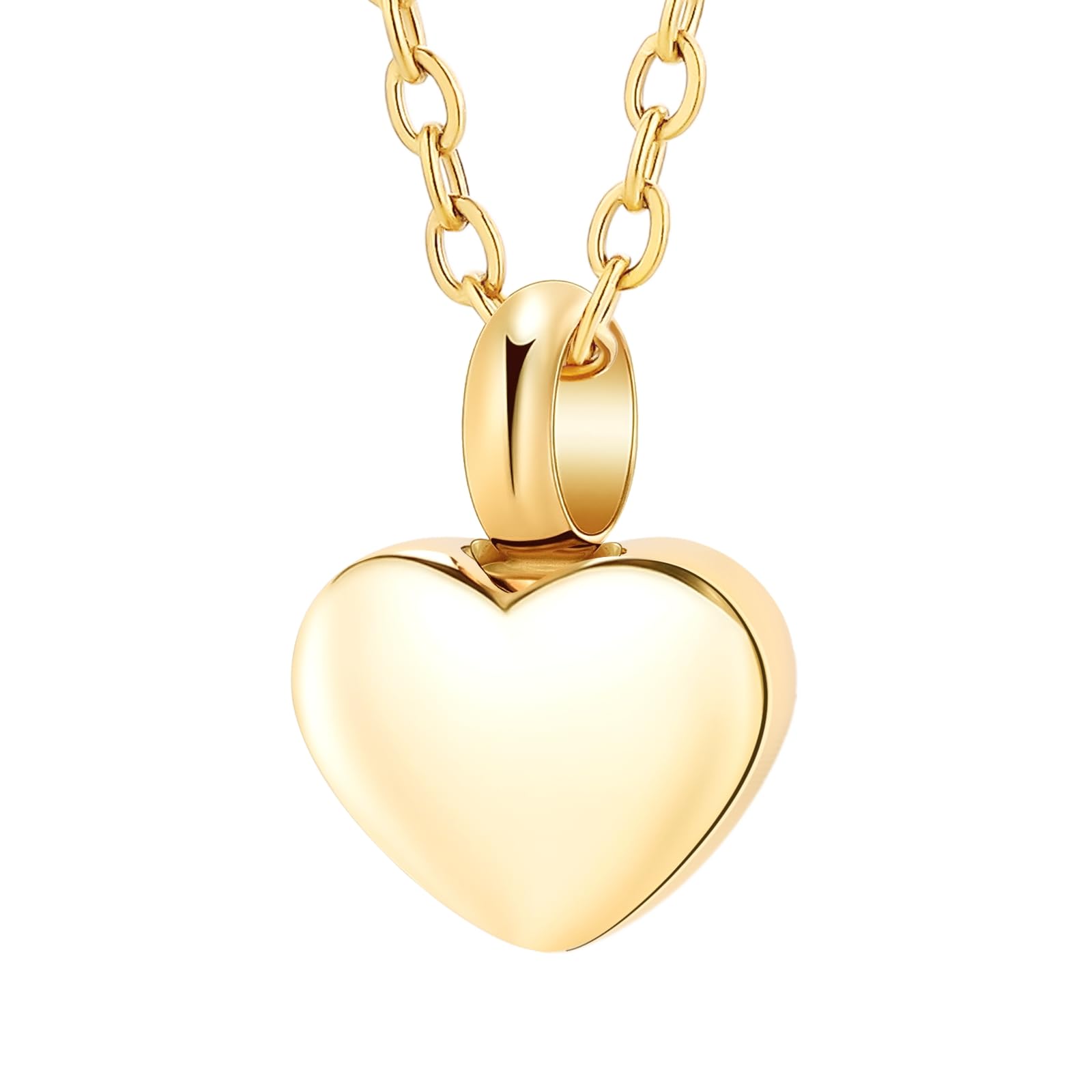 [InfuMemo] ミニ ハート火葬骨ペンダント - クロス火葬骨ネックレス - 形見分けボーン メモリアル灰ジュエリー