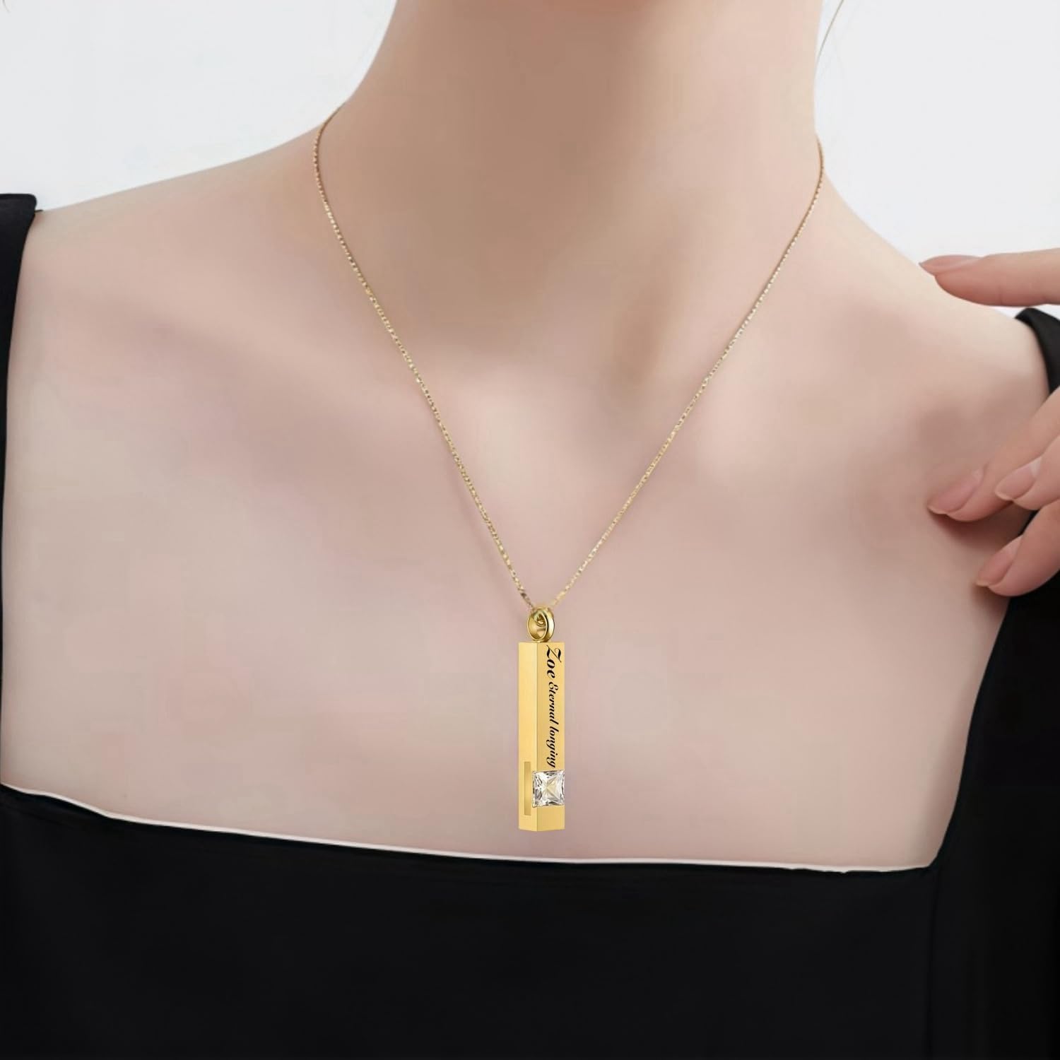 [snuggle snout] 遺骨ペンダント 刻印 ステンレス製 防水 ペットロス 遺骨カプセル 手元供養 メモリアル 遺骨アクセサリー ペット骨入れ 分骨 遺骨入れネックレス 記念ジュエリー