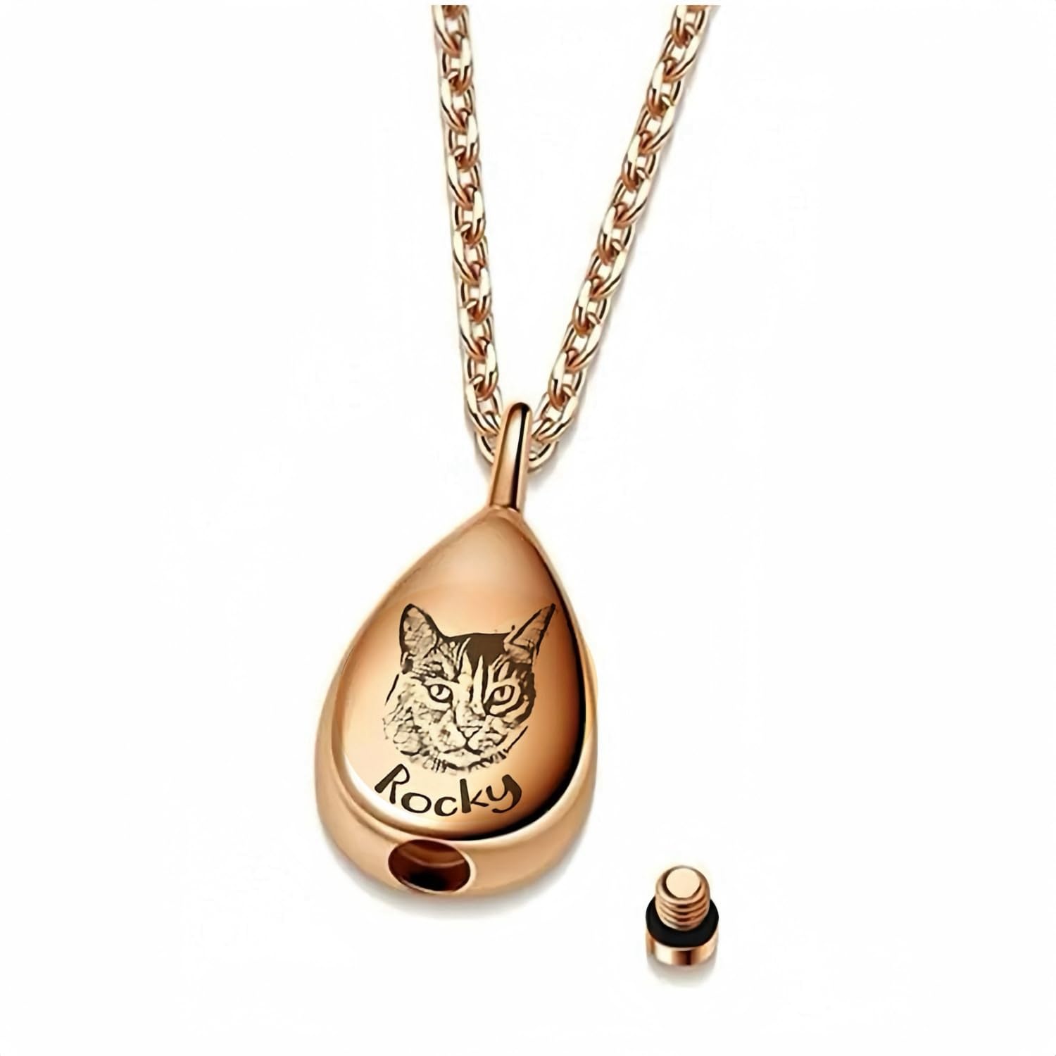 [snuggle snout] 遺骨ペンダント 写真刻印 遺骨カプセル 名入れ 完全防水 遺骨カプセル 遺骨ネックレス メモリアルペンダント メモリアルカプセル ネックレス 遺骨入れ 手元供養 仏具 ユニセックス 男女兼用 レディース メンズ