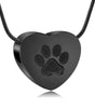 [QGJNSGC] ペット火葬ジュエリー灰ペンダント肉球プリントペットハート壷ネックレスメモリアル記念品ジュエリーペット/犬の/猫の遺灰用