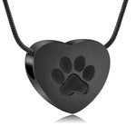 [QGJNSGC] ペット火葬ジュエリー灰ペンダント肉球プリントペットハート壷ネックレスメモリアル記念品ジュエリーペット/犬の/猫の遺灰用