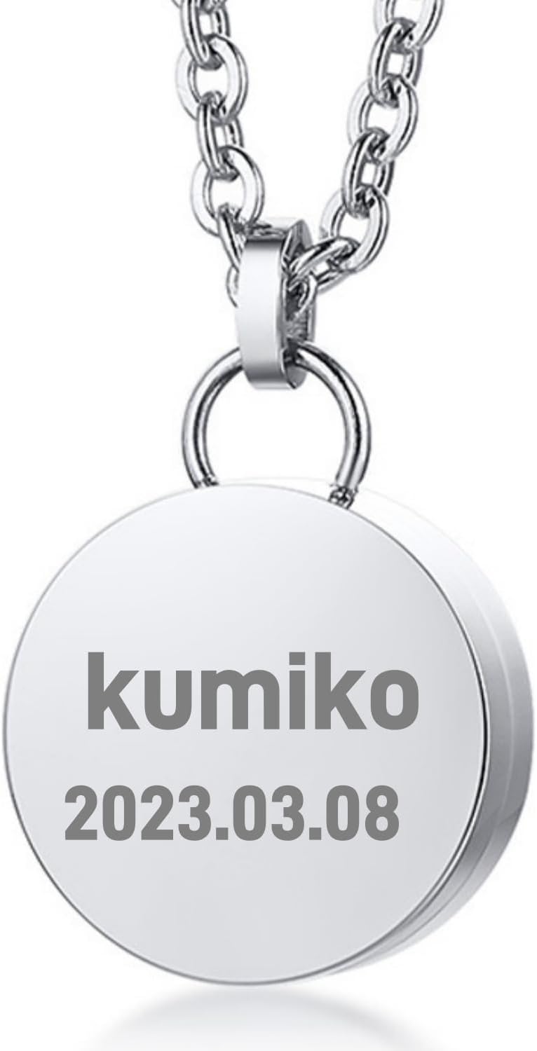 Ashes pendant, double-sided, choice of initials or name, 3-line engraving, 6-piece set, O-ring and adjuster included, ashes necklace, ashes accessories, ashes division, urn, memorial jewelry, stainless steel
