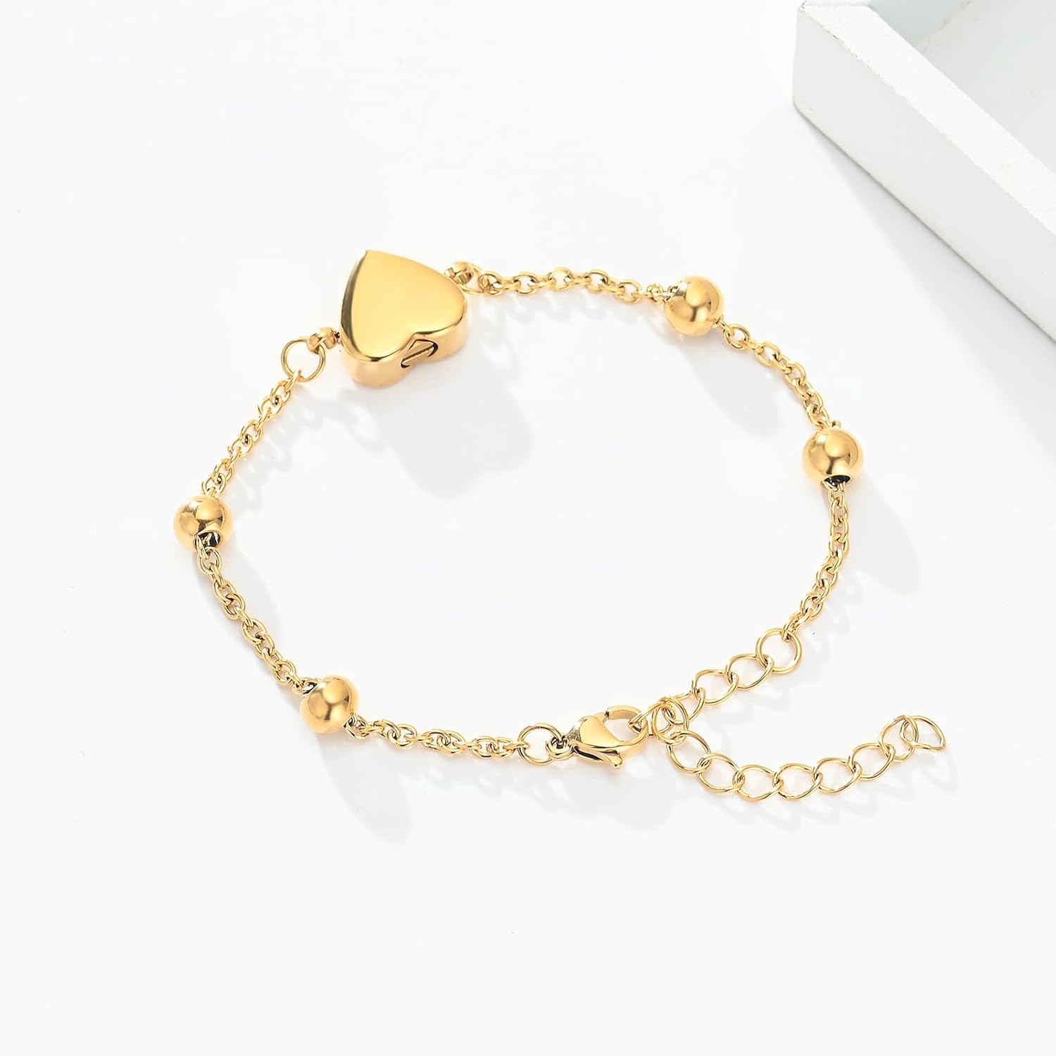 [QGJNSGC] ペットの遺灰のための肉球の骨壷のブレスレット調節可能な中心の火葬のブレスレットはステンレス鋼の犬の猫の火葬の宝石類の記念の記念品のブレスレットを灰にします