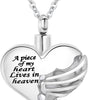 ハート火葬骨壷ネックレスペンダント遺灰のメモリアル記念品火葬ジュエリー愛する人のメモリアルジュエリー - A piece of my heart Lives in heaven