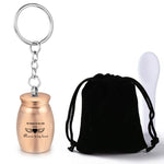 Refoiner 遺骨 キーホルダー遺骨入れ ミニ骨壷2点セットペット 骨壺分骨用 骨壺 ミニ手元供養遺骨 アクセサリー ペット メモリアルペンダント 仏具用品 漏斗 ミニ付ステンレス製キーホルダー 小物入れ遺骨カプセル 犬猫用メモリアル用品 ペット用品(ゴールド＋ローズゴールド)