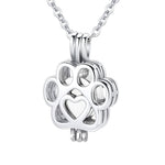 [InfuMemo] ペット火葬ジュエリー犬/猫の足の骨壷灰ネックレス女性のための 男性ミニ円形バイアル火葬灰ペンダント最愛の人メモリアルジュエリー