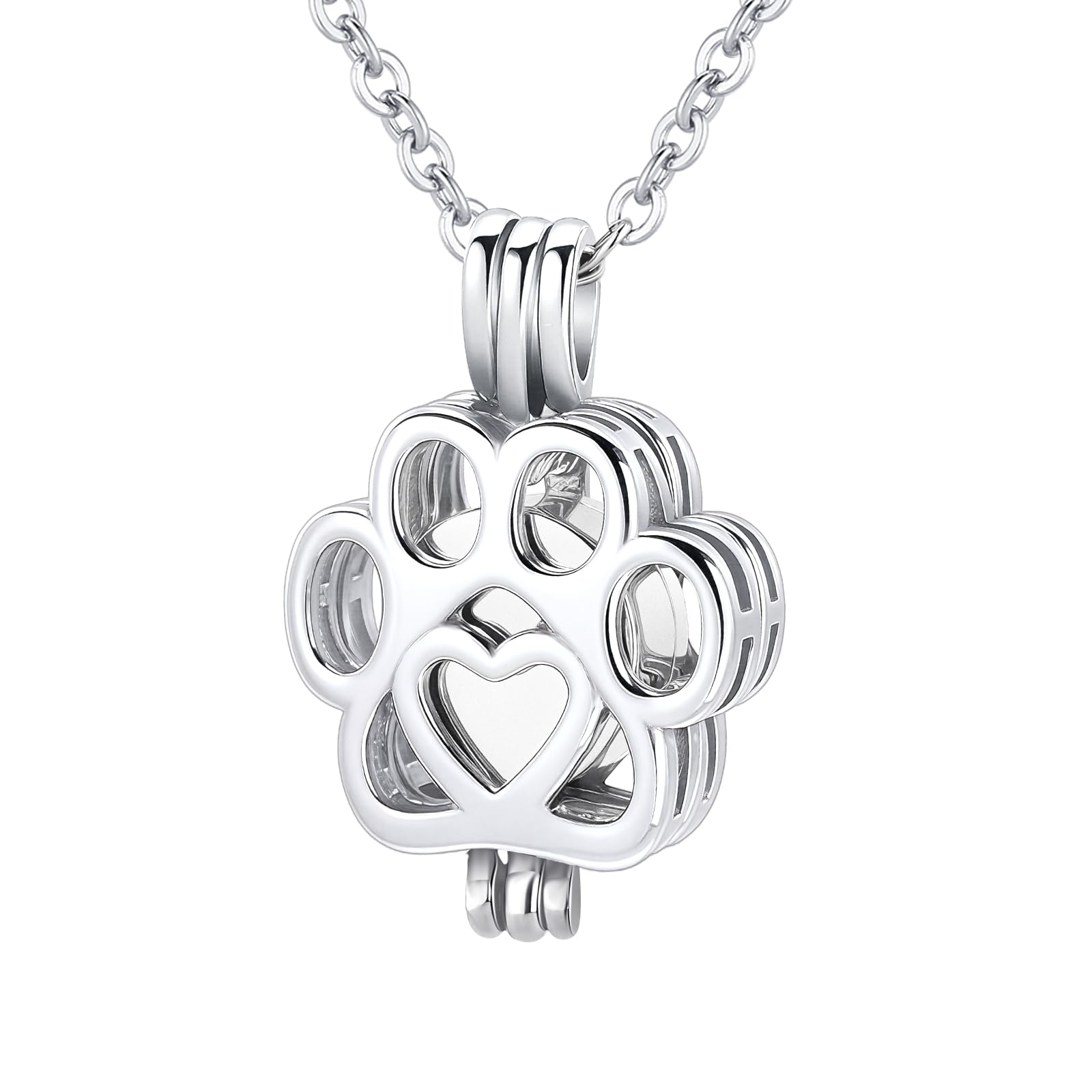 [InfuMemo] ペット火葬ジュエリー犬/猫の足の骨壷灰ネックレス女性のための 男性ミニ円形バイアル火葬灰ペンダント最愛の人メモリアルジュエリー