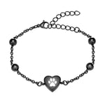 [QGJNSGC] ペットの遺灰のための肉球の骨壷のブレスレット調節可能な中心の火葬のブレスレットはステンレス鋼の犬の猫の火葬の宝石類の記念の記念品のブレスレットを灰にします