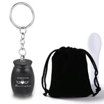 Refoiner 遺骨 キーホルダー遺骨入れ ミニ骨壷2点セットペット 骨壺分骨用 骨壺 ミニ手元供養遺骨 アクセサリー ペット メモリアルペンダント 仏具用品 漏斗 ミニ付ステンレス製キーホルダー 小物入れ遺骨カプセル 犬猫用メモリアル用品 ペット用品(ゴールド＋ローズゴールド)