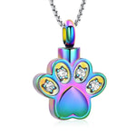 [QGJNSGC] ペット火葬ジュエリー灰ペンダント肉球プリントペットハート壷ネックレスメモリアル記念品ジュエリーペット/犬の/猫の遺灰用