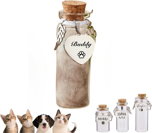 ガラス製 ミニ骨壷 携帯用 遺骨・毛髪保存 オーダーメイド刻印可能 愛犬・愛猫の思い出ボックス 手元供養 ペットロス メモリアルグッズ プレゼント