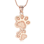 遺灰のための骨壷のネックレス 犬のペットの灰のネックレス 肉球の記念の灰 記念品 火葬の宝石類 女性犬および猫愛好家のためのギフト