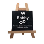 ペット メモリアル 御影石 ストーンプレート この子だけの肉球 足形 名前 日付 メッセージ刻印可 遺影 位牌 ペット供養 仏具 仏壇 名入れ無料 犬 猫 メモリアルグッズ 記念 誕生日 プレゼント かわいい