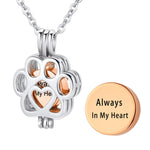 [InfuMemo] ペット火葬ジュエリー犬/猫の足の骨壷灰ネックレス女性のための 男性ミニ円形バイアル火葬灰ペンダント最愛の人メモリアルジュエリー