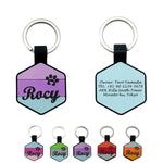 シリコン製 迷子札 ネームプレート 消音 防水 軽量 六角形 6色 名前 無料ダブル刻印 犬 猫用 名札 小型犬 中型犬 大型犬 ウサギ対応 カスタム名入れ 絵文字 首輪 アクセサリ