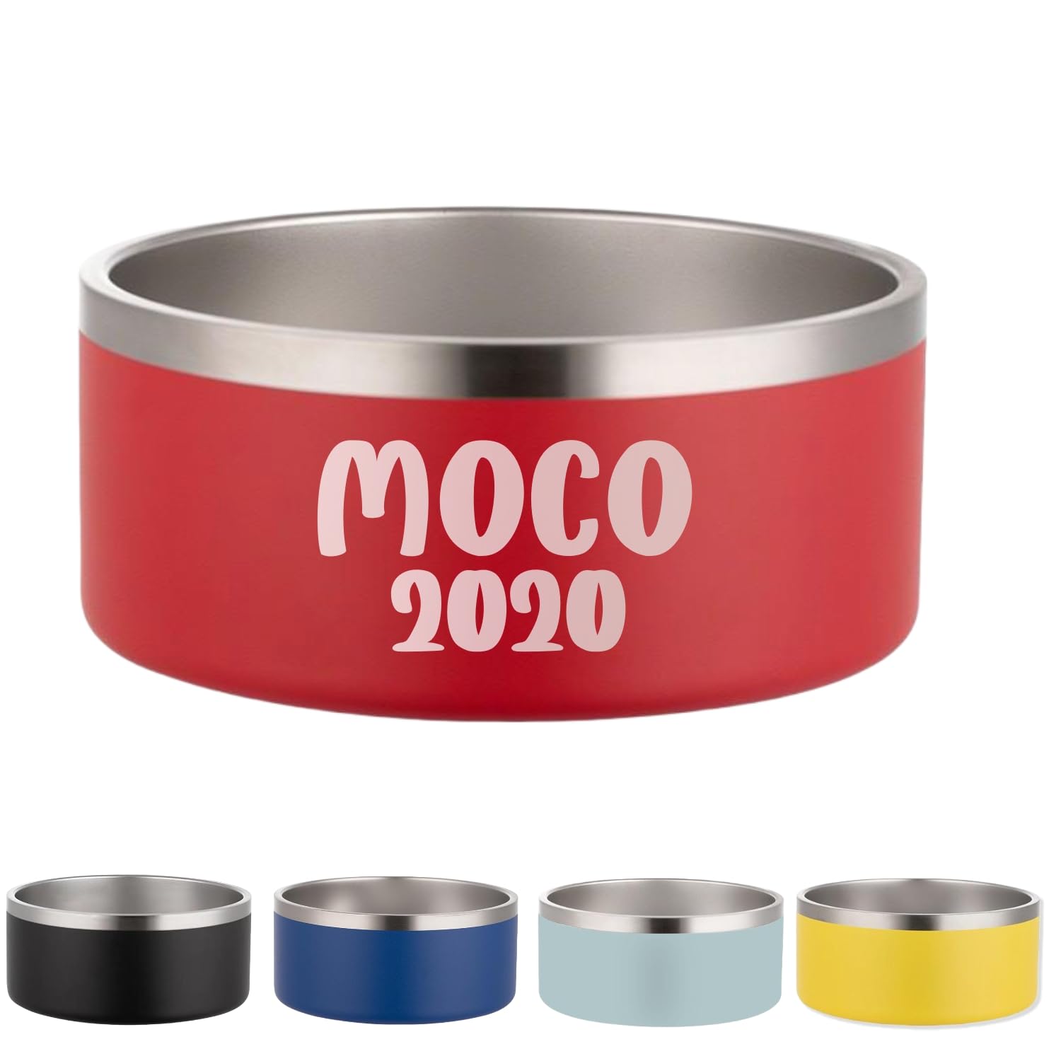 犬用ボウル ペット用食器 名入れ可能 犬 猫 用ステンレス製保温ボウル – 犬用食器 真空断熱設計 名前刻印 滑り止め付き（小型犬 中型犬 大型犬対応）