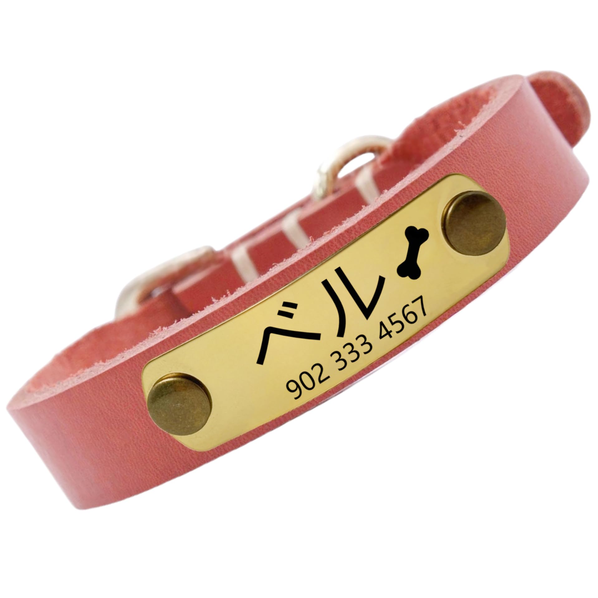 本革首輪 名入れ 中小型犬 名前入れ 無料 電話番号 ID 絵文字 迷子防止 手仕上げ ペットの首輪 丈夫 軽量 調節可能 8色3サイズ 小型犬 中型犬 おしゃれ 犬 猫 うさぎ