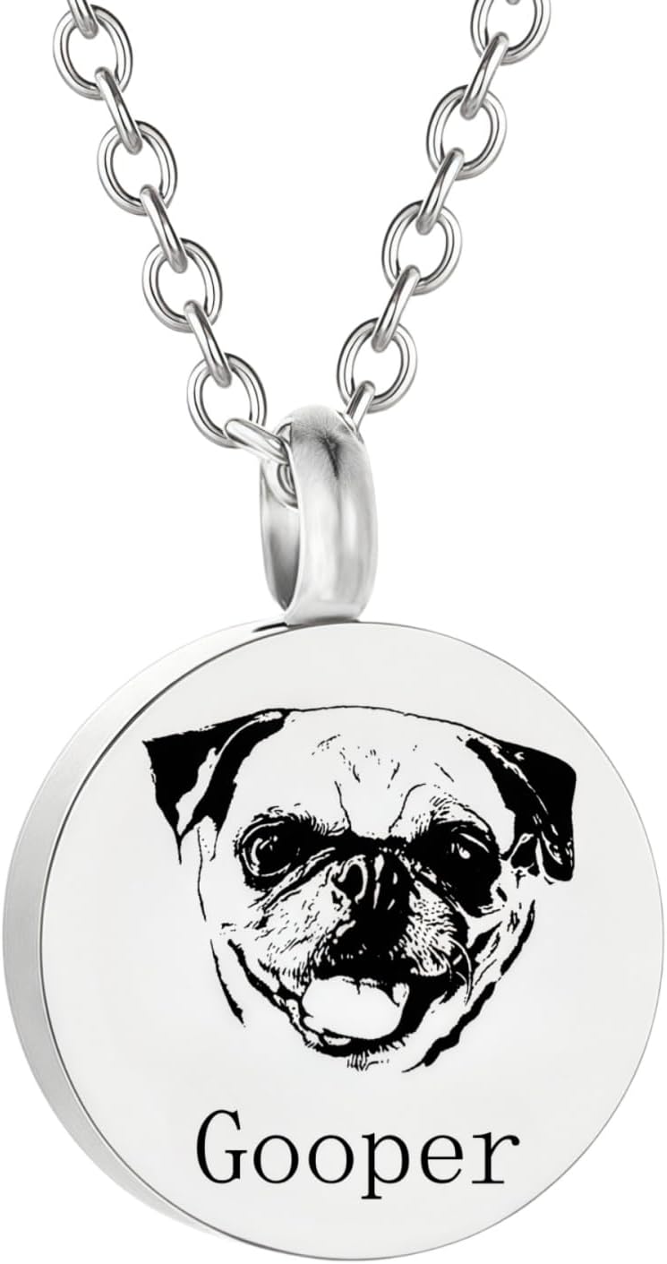 [norinori] 遺骨ペンダント スクリュー式 写真刻印 両面 選べる イニシャル・名前 名入れ 手元供養 防水 旅行用 遺骨ネックレス 分骨 メモリアルジュエリー