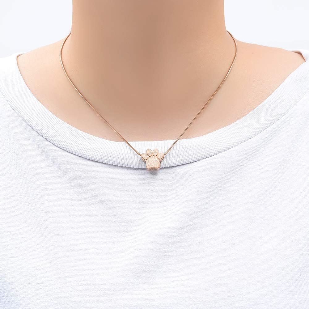 [QGJNSGC] ペット火葬ジュエリー灰ペンダント肉球プリントペットハート壷ネックレスメモリアル記念品ジュエリーペット/犬の/猫の遺灰用